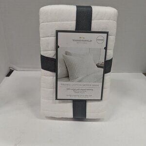 Threshold Washed Cotton Sateen Sham Standard White 20"x26" Channel Stitch